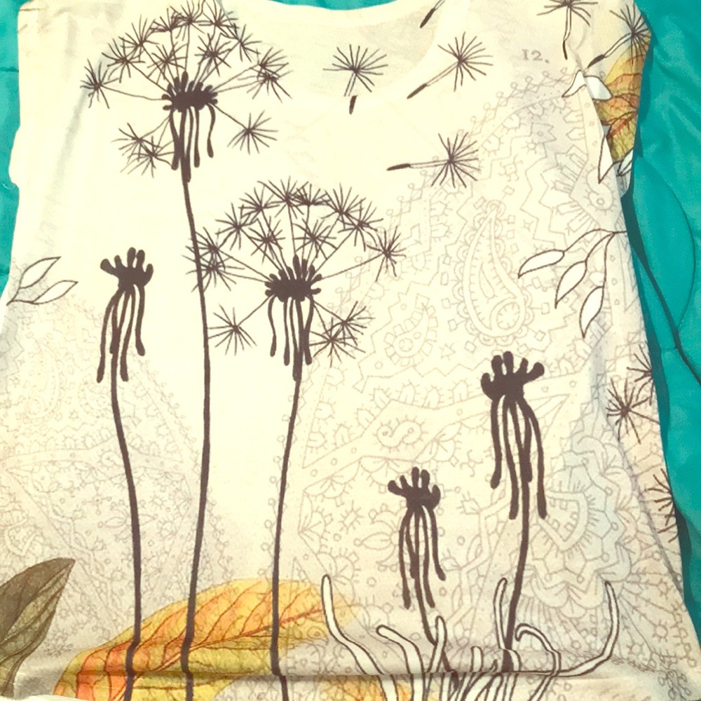 Romwe cap sleeve shirt with floral design